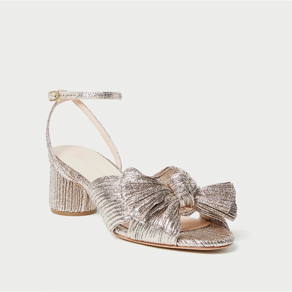 Loeffler Randall // NEW Dahlia Champagne Pleated Bow Heel